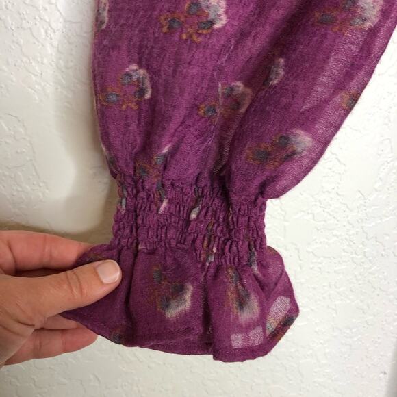 Sea New York purple floral wool blend ruffle trim midi dress size 4 - Picture 7 of 16